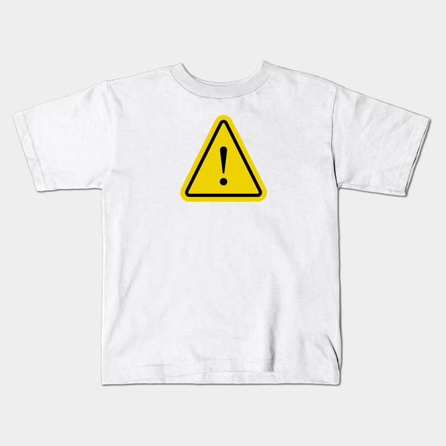 Yellow Caution Sign Symbol Kids T-Shirt by THP Creative